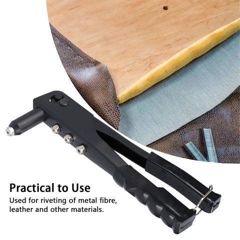 LIYJTK Portable Rivet Gun Set Kit Efficient Hand Tool For Metal And Leather Fastener With Anti-Slip Handle Fits 3/32 1/8 5/32 And 3/16 Inch Nuts Quickly, black hand rivet tool used for leather and metal fastening