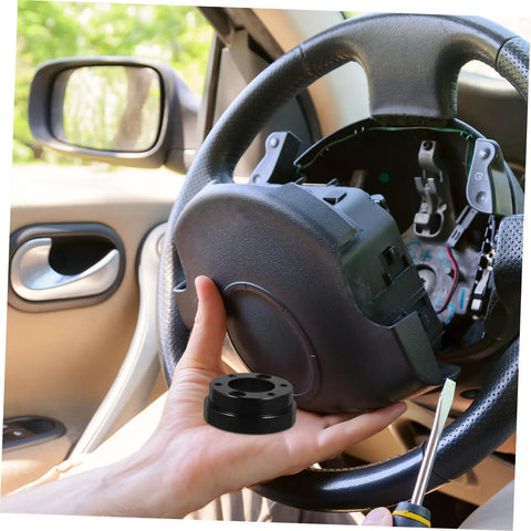 Steering Wheel Riser Adapter For Racing Cars Delivers Durable Plate Install Boosted Comfort And Control Custom Car Modifications Stable Fit Smooth Steering Experience For Performance being installed into car