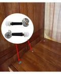 Cam Lock Connectors M6 Set for Flat Pack Furniture showing assembly on wood panels with cam, screw bolt, and cap.