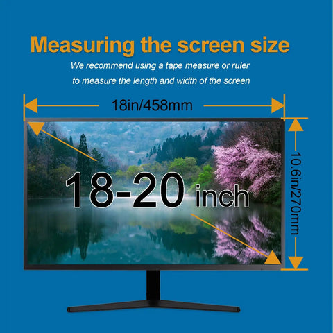 Privacy Screen Filter For 18 To 20 Inch Monitors With Anti Glare, Hanging Acrylic Shield Designed For 18.5 To 20.5 Inch Widescreen Desktops