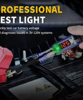 Pro Grade DC Voltage Tester Pen With LED Display 3 To 120V Range Auto Bidirectional Testing Handy Car Battery Polarity And Continuity Check Fuse Diagnostic Tool For Auto Electricals testing car battery voltage