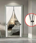 Insulated Door Screen With Full Blackout Thermal Shield, self-closing privacy curtain in bedroom, fits doors up to 36x82 inches