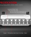 Battery Bus Bar Terminal Block Set With Cover 12V To 48V Positive And Negative Power Distribution Block For Automotive Boat Marine Applications Seven M6 Terminal Studs On Red Positive And Black Ground Blocks Must Have