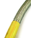 Close-up of 3018HSS 21 Inch Stainless Steel Air Hose with fittings and locking chuck, showing heavy duty build and durable parts