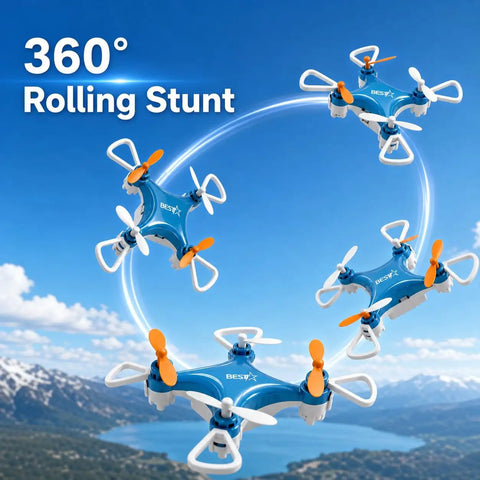 Beginner Friendly Mini Drone for Easy Carry and Stable Hover With Altitude Hold, 360 Degree Flips, outdoor sky backdrop