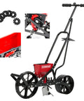 Garden Push Seeder Planter With Six Seed Plates For Up To Twenty Seed Varieties Zinc Plow Blade Row Marker Powder Coated Steel Frame