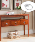Six Pack Modern Style Ring Pull Handles In Chrome Finish Made From Zinc Alloy With Durable Rust Resistant Coating on dresser