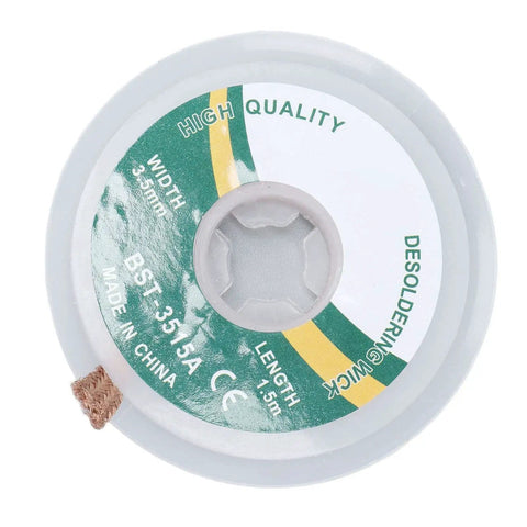 Top view of Copper Desoldering Wick 1.5 Meter For Quick No Fuss Clean Solder Removal In Electronics Repair And PCB DIY