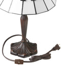 16-Inch Etienne Stained Glass Lamp With Black And White Piano Keys Shade, Retro Candlestick Table Light On Bronze Base