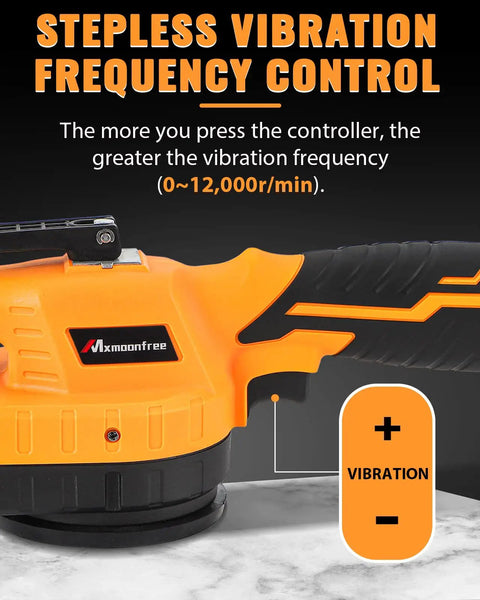 Ultra Lightweight Tile Vibration Tool With Suction Cup 2.3 Lb Workhorse showing stepless vibration frequency control