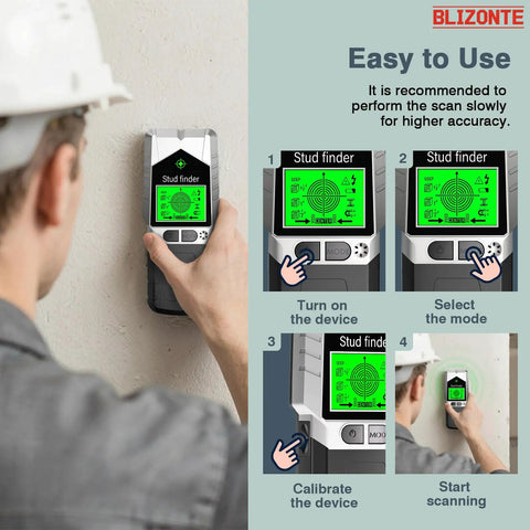 Pro Grade Six In One Wall Scanner With Dead On Detection For Wooden Joists AC Wiring Copper Tubing And Steel Studs Paired With Bright Led Lights And Crisp Audio Alerts To Keep DIY Renos Straight On Track Without Any Sweat Or Second Guessing