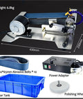 Straight Up Heavy Duty Wet Bench Grinder Featuring Electric Circulating Water Coolant System And Dead On Belt Alignment with accessories.