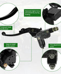 Rear Hydraulic Disc Brake Master Cylinder Caliper Kit for ATV Quad with labeled components visible
