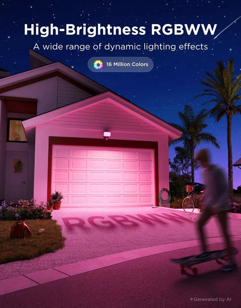 Top Tier Outdoor Wall Flood Light With Hella Bright 3000 Lumens And Vibrant Rgbww Color Changing Setup Featuring IP65 Weatherproof Housing And Snappy Pir Motion Sensor For Backyard Bashes