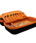 Open case showing Low Voltage Fused Multi Jumper With Selector Switches For Thermostat Bypass And Quick Fix Short Cycle Prevention In 0 To 30 VAC DC Systems Includes Spade Adapters