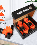 Box of Multi Angle Corner Clamps Set of Four for Woodworking 60 90 120 Degree Adjustable Spring Clamps One Hand Operation