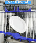 Dishwasher Lower Spray Arm With Heat Shield Food Grade PP Heavy Duty Easy Install Fits Frigidaire And Kenmore Dishwashers Replaces 154568001 154414101 154568002 18 Inch Blue Durable Build 10 Year Warranty showing water spray action