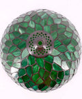 Top view of Tiffany Style Green Wisteria Stained Glass Lampshade Replacement 12x6 Inch Cap Included Upgrade Your Table Lamp Pendant Light Or Ceiling Fixture Lampshade Only S523 Series.