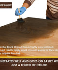 Black Walnut Wood Stain delivers killer coverage with just one coat applied to wood using a foam brush.