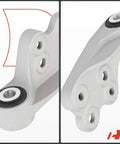 Close-up of Badass Heavy Duty Rear Engine Motor Mount Fits Toyota Corolla And Prius Models 2016 Through 2022 1.8 Liter Four Cylinder Engine showing bolt holes and rubber features.