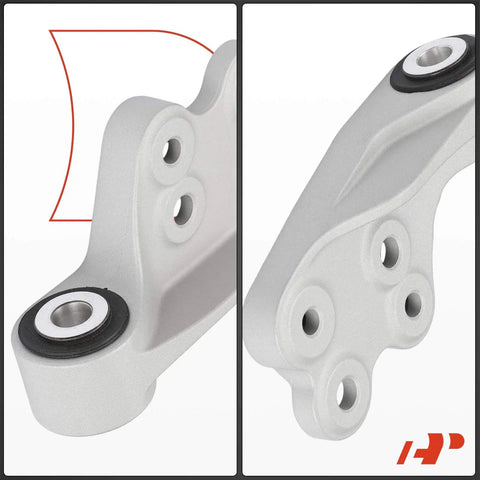 Close-up of Badass Heavy Duty Rear Engine Motor Mount Fits Toyota Corolla And Prius Models 2016 Through 2022 1.8 Liter Four Cylinder Engine showing bolt holes and rubber features.