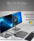 Hella Efficient USB C Docking Station With Integrated Active Cooling Fan And Ergonomic Laptop Rest Angle Thunderbolt 3 Compatible, dual 4K displays setup.