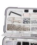 Universal RC Screw Kit With 537 Pcs Double Sided Screws And Nuts Organizer Box Hardware Fasteners for RC cars, open tray view