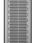 Back view of Slick Commercial Display Freezer With 6.5 Cubic Feet Capacity And 17 Inch Slim Profile showing cooling system and wheels.