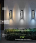 Lit Bubble Glass Tube Wall Sconce with Crystal Look, 12W LED 3CCT display on wall showing 3000K, 4000K, 5000K color temps