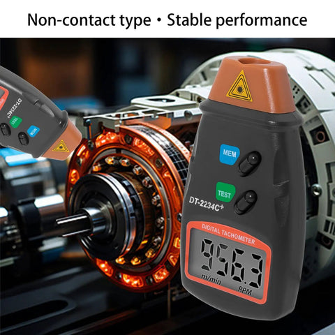 Portable Digital Laser Tachometer With Wide Measuring Range And Five Digit Display Non Contact RPM Meter for gearheads and motors