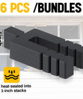 Bulk 500 Pack Stackable Black Door And Window Shims, 1/16 In X 3.5 In Plastic Spacers, 16-piece bundle displayed on table