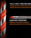 Close-up view of an All Purpose Serrated Masonry Drill Bit Set 10 Pc 3/16 To 1/2 Inch Tungsten Carbide Tips, highlighting drill bit shaft and body.