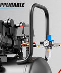 Air Compressor Moisture Filter With Water Separator, 1/4 Inch NPT Inlet, 150 PSI Gauge, attached to air tank