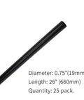 Upgrade Your Deck Game With These Rock Solid 26 Inch Hollow Round Aluminum Balusters In A Slick Matte Black Finish, showing 26 inch matte black aluminum tube.