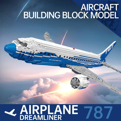 787 Dreamliner Building Block Set With 1353 Pieces Dope Big Passenger Plane Model Kit Featuring Realistic Engines And Wing Details