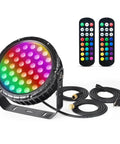 RGBW LED Wall Washer Light With RF Remote 72W 5000K Dimmable Lit Color Changing Landscape Spotlight with cables and remotes