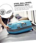 3 Sets Premium Silver Caster Wheels With Heavy Duty Roller Ball Bearings Slick Rolling Action For Office Chairs 360 Tight Swivel Multi Surface Replacement Upgrade on a blue suitcase.