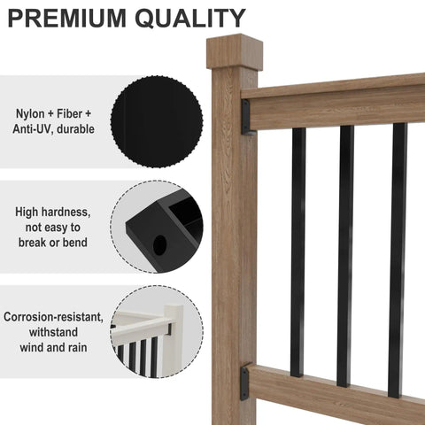 Deck Railing Bracket Connectors 20 Pack For 2x4 Posts For Wooden Deck Or Handrail Railing Posts Durable Nylon Fiber Anti UV