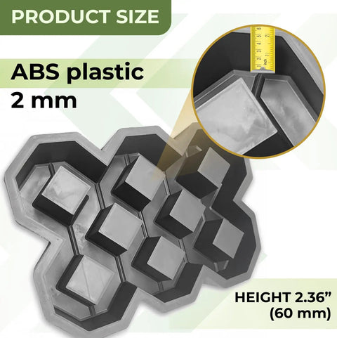 Concrete Paver Mold For Grass Pavers And Garden Walkways ABS 4mm Pathmaker Form for patio tiles, shown in close-up view
