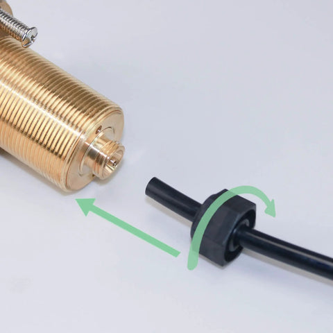 All Brass Air Switch Button For Sink Top Garbage Disposal Round Brushed Nickel, air tube connection detail