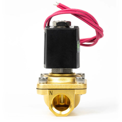 Half Inch Brass Solenoid Valve 12V DC Normally Closed Electric Valve With Viton Seal And Lead Wire Heavy Duty Brass Body