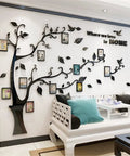 Living room with 3D Dope Tree Wall Decals With DIY Photo Frame For Family Portraits Tree Wall Murals For Living Room And Bedroom TV Background Cozy Home Decor Easy Peel And Stick