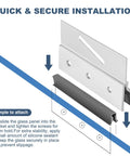 Installation process of 4 Pack M6053 Frameless Shower Door Roller Assemblies With Three Quarter Inch Plastic Wheels And Ball Bearings, Chrome Aluminum Bracket Replacement Kit For Glass Sliding Doors Parts Includes Mounting Screws, shown disassembled.