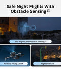 Dope Mini 5 Pro Drone Bundle with safe night flights and obstacle sensing demonstration, including forward-facing LiDAR.