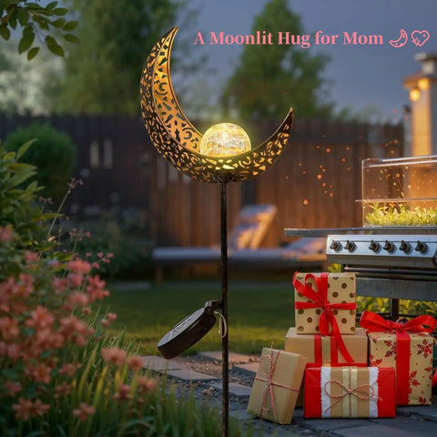 Moon Solar Garden Lights Waterproof Metal Stakes For Patio Yard Walkway Lawn Outdoor Decor Nighttime Glow with gifts