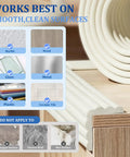 Thick W Shape Baby Proofing Edge Protectors Soft Foam Corner Guards on smooth surfaces like wood and glass.