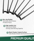 Built Tough 16.5 Inch Folding Hairpin Legs Four Pack heavy duty iron legs with non-slip rubber and black powder coating.