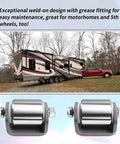 Set Of Four Steel Micro Rollers 2 Inch Square Heavy Duty Wheels For RV Trailers And Low Profile Vehicles Beef Up Undercarriage