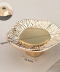 Close-up of Four Pack Single Hole Drawer Knobs in Champagne Gold Finish Textured Zinc Alloy Cabinet Handles with dimensions shown