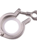 Stainless Steel 304 Single Pin Heavy Duty Tri Clamp With Wing Nut For Ferrule TC One Point Five Inch Size Five Pack With Silicone Gasket